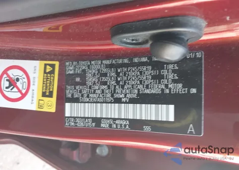 2010 Toyota Highlander Limited V6 from USA, damaged, VIN 5TDDK3EH7AS011975